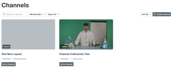 new my channels page